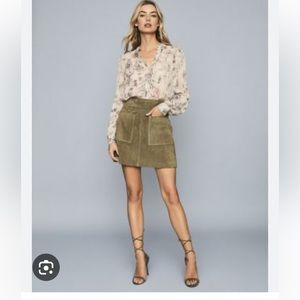 Reiss Elm Suede Mini Skirt , US 0, UK 4, EU 32